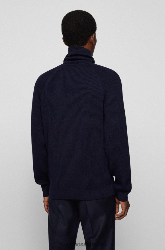 4TFNJN168 زيتوني/كحلي/أحمر Hugo Boss لفة الرقبة متماسكة نوفينزو 50457714 الزيتون