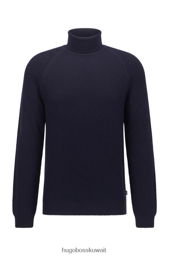 4TFNJN168 زيتوني/كحلي/أحمر Hugo Boss لفة الرقبة متماسكة نوفينزو 50457714 الزيتون