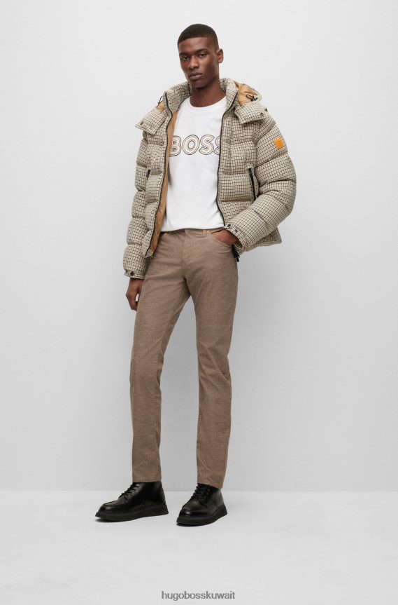 4TFNJN1695 أبيض Hugo Boss تيشيرت هوغو من الجيرسي القطني باللون الأبيض مع طباعة الشعار