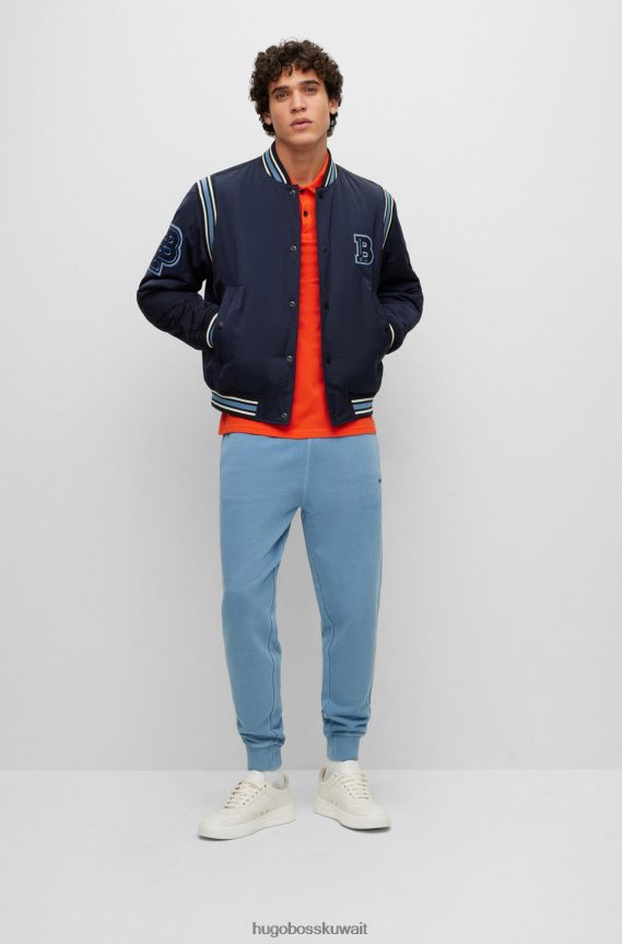 4TFNJN1702 البرتقالي Hugo Boss قميص بولو برتقالي بقصة ضيقة من Hugo مصنوع من قطن بيكيه ©