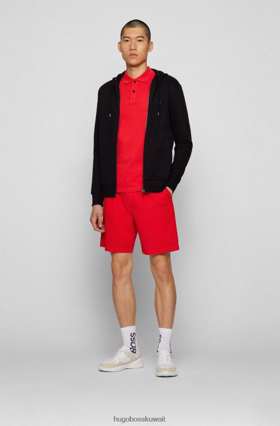 4TFNJN1703 أحمر Hugo Boss قميص بولو Hugo بقصة ضيقة مصنوع من قطن بيكيه © باللون الأحمر