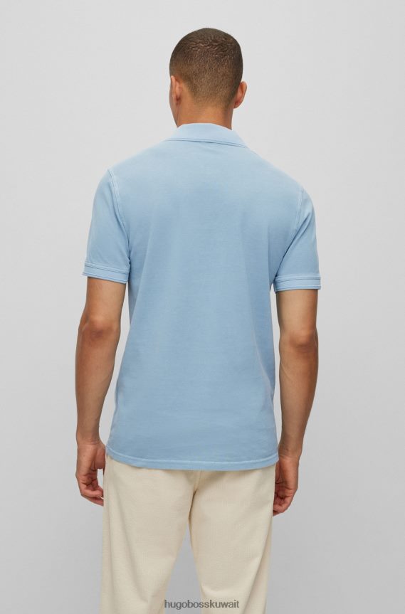 4TFNJN1706 أزرق فاتح Hugo Boss قميص بولو بقصة ضيقة من قطن بيكيه © Hugo باللون الأزرق الفاتح