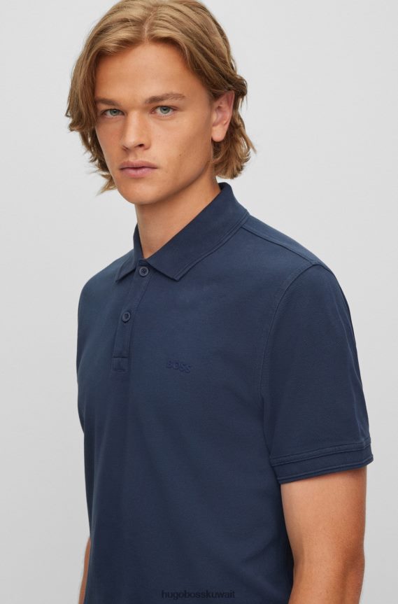 4TFNJN1707 أزرق غامق Hugo Boss قميص بولو بقصة ضيقة من Hugo مصنوع من قطن بيكيه© باللون الأزرق الداكن