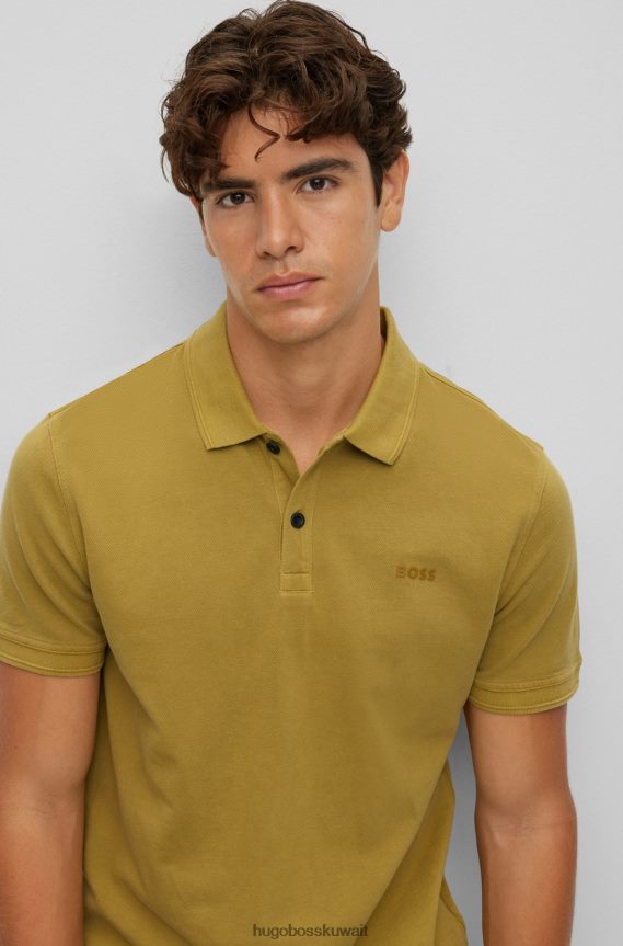 4TFNJN1708 اخضر فاتح Hugo Boss قميص بولو Hugo بقصة ضيقة باللون الأخضر الفاتح مصنوع من قطن بيكيه ©