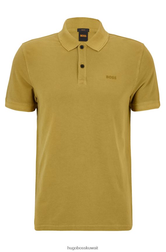 4TFNJN1708 اخضر فاتح Hugo Boss قميص بولو Hugo بقصة ضيقة باللون الأخضر الفاتح مصنوع من قطن بيكيه ©