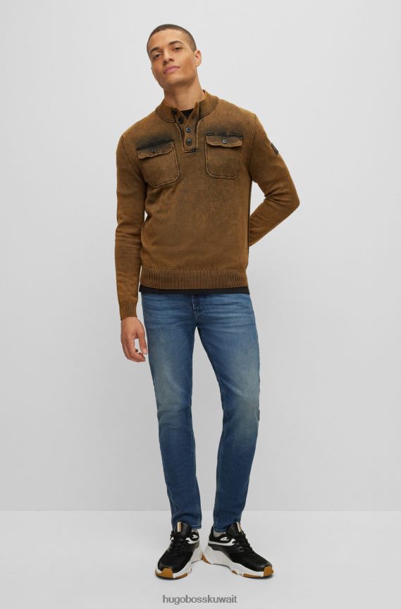 4TFNJN1715 أزرق Hugo Boss بنطلون جينز Hugo ذو قصة ضيقة باللون الأزرق من قماش الدنيم الأزرق المريح