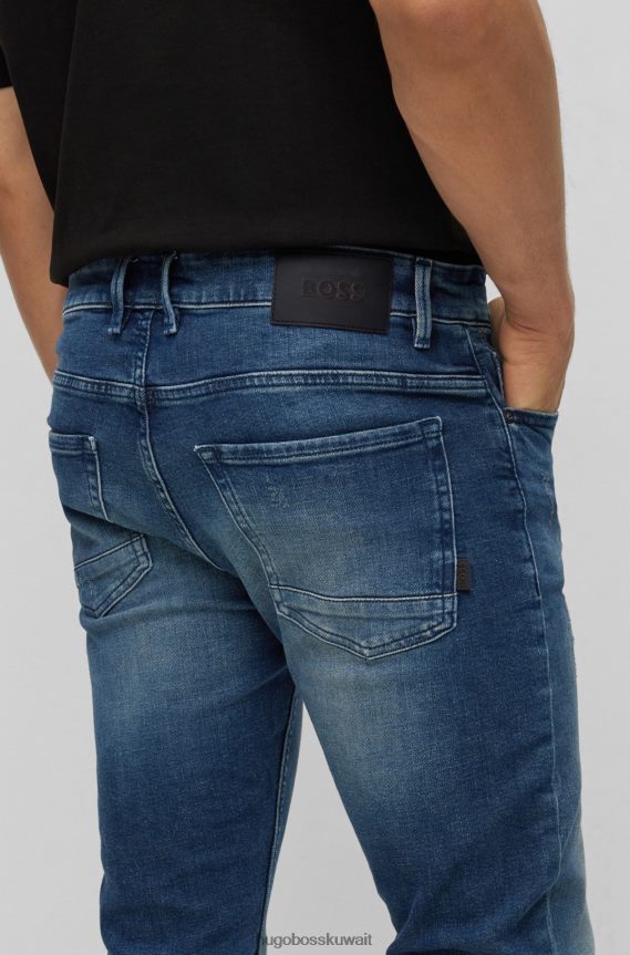 4TFNJN1715 أزرق Hugo Boss بنطلون جينز Hugo ذو قصة ضيقة باللون الأزرق من قماش الدنيم الأزرق المريح