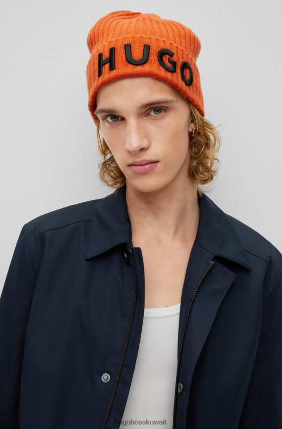 4TFNJN1718 أزرق غامق Hugo Boss معطف مبطن بقصة ضيقة مع لمسة نهائية مقاومة للماء باللون الأزرق الداكن