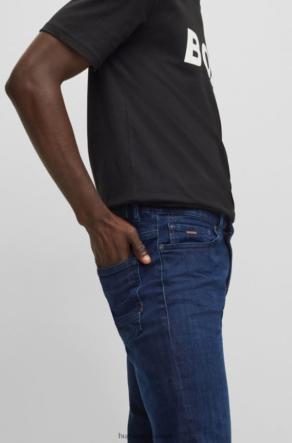 4TFNJN1748 أزرق غامق Hugo Boss بنطال جينز ضيق باللون الأزرق من قماش الدنيم فائق التمدد باللون الأزرق الداكن