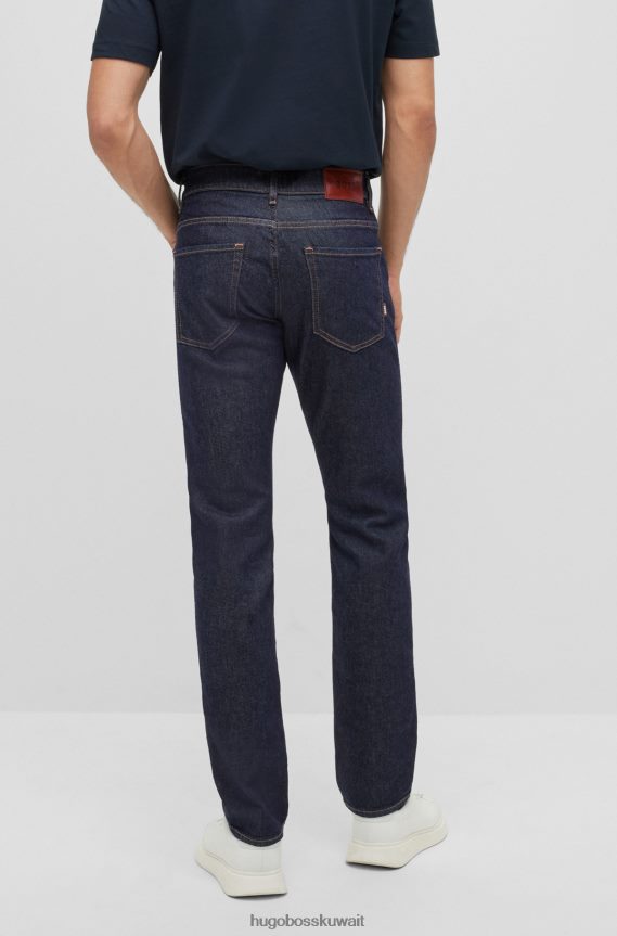 4TFNJN1759 أزرق غامق Hugo Boss جينز أزرق داكن بقصة ضيقة من قماش الدنيم المريح باللون الأزرق الداكن