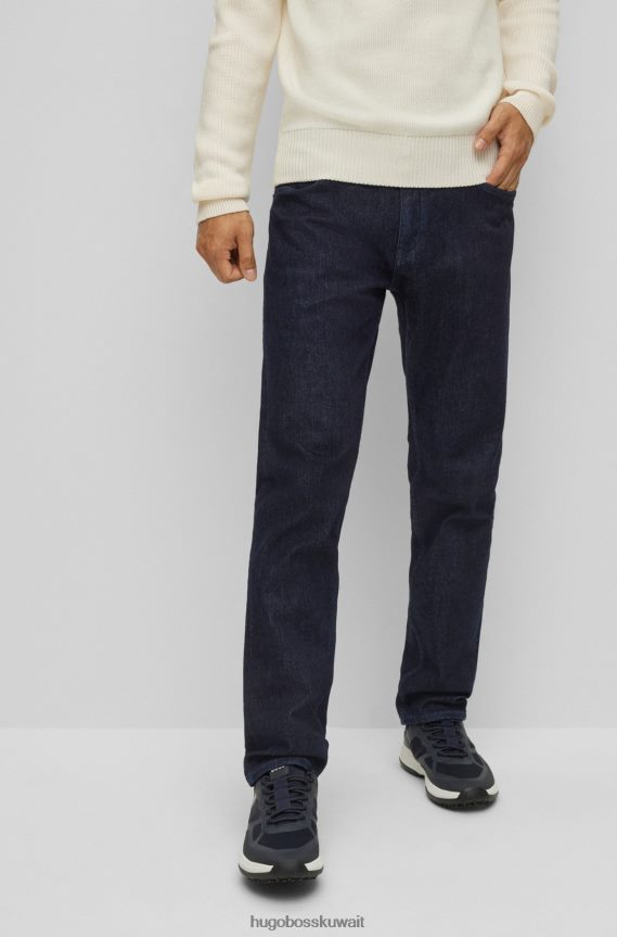 4TFNJN1764 أزرق غامق Hugo Boss بنطال جينز مدبب من قماش الدنيم المطاطي باللون الأزرق الداكن هوغو باللون الأزرق الداكن