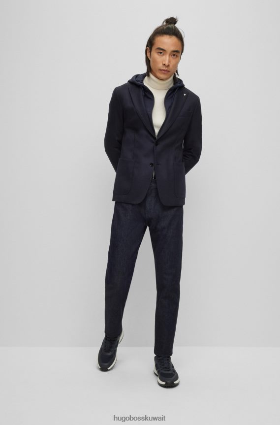 4TFNJN1764 أزرق غامق Hugo Boss بنطال جينز مدبب من قماش الدنيم المطاطي باللون الأزرق الداكن هوغو باللون الأزرق الداكن