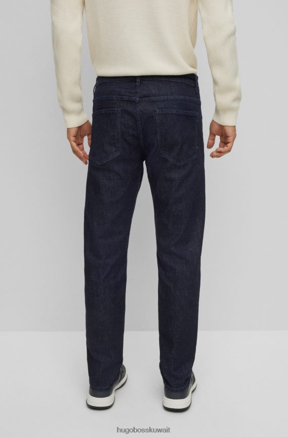 4TFNJN1764 أزرق غامق Hugo Boss بنطال جينز مدبب من قماش الدنيم المطاطي باللون الأزرق الداكن هوغو باللون الأزرق الداكن
