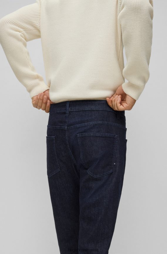 4TFNJN1764 أزرق غامق Hugo Boss بنطال جينز مدبب من قماش الدنيم المطاطي باللون الأزرق الداكن هوغو باللون الأزرق الداكن