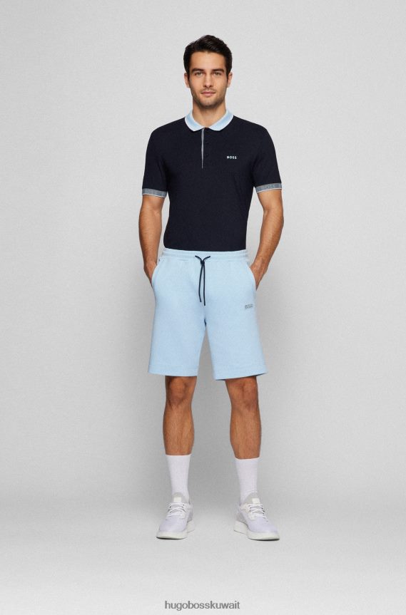 4TFNJN1770 أزرق غامق Hugo Boss قميص بولو بقصة ضيقة مع تفاصيل الشعار باللون الأزرق الداكن