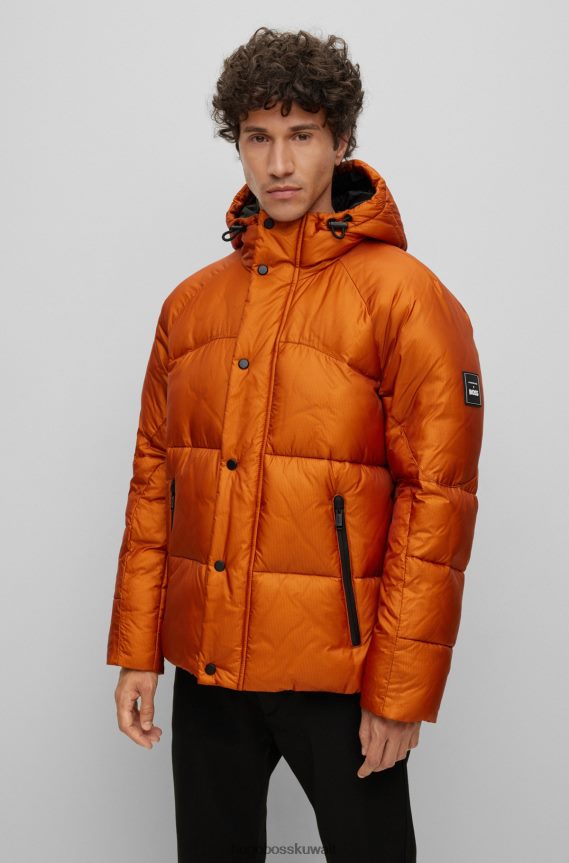 4TFNJN1776 برتقالي فاتح Hugo Boss سترة بورش X مبطنة كبيرة الحجم