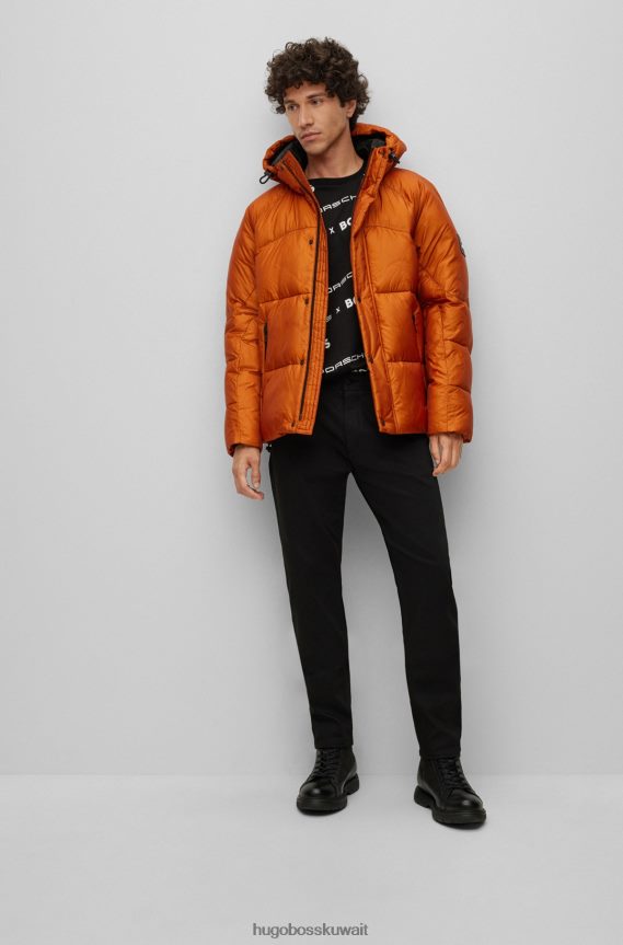 4TFNJN1776 برتقالي فاتح Hugo Boss سترة بورش X مبطنة كبيرة الحجم