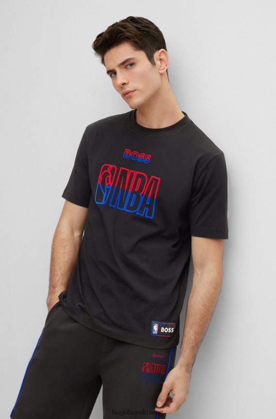 4TFNJN1777 nba عام Hugo Boss تي شيرت من القطن المطاطي NBA