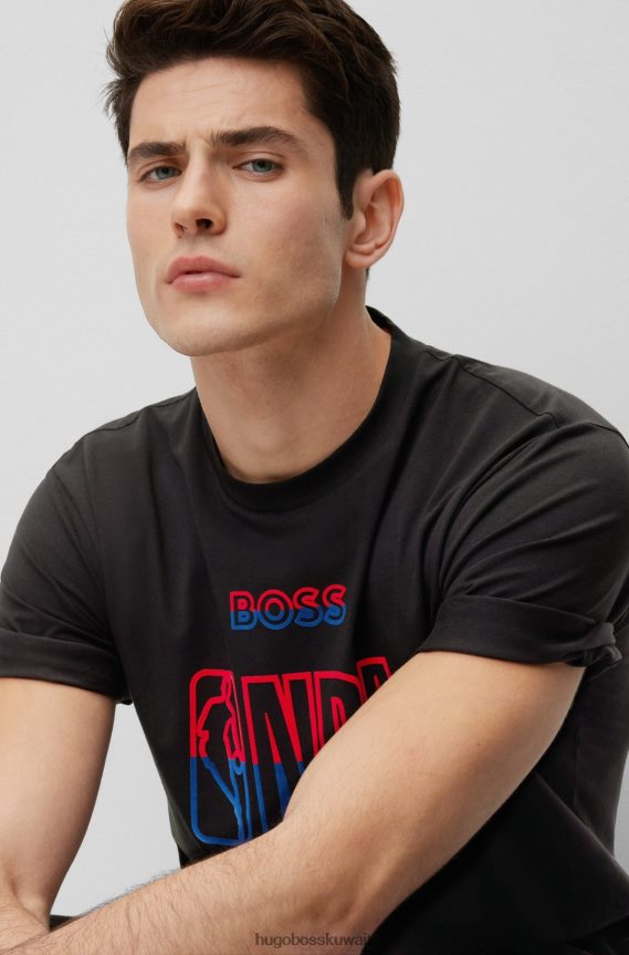 4TFNJN1777 nba عام Hugo Boss تي شيرت من القطن المطاطي NBA