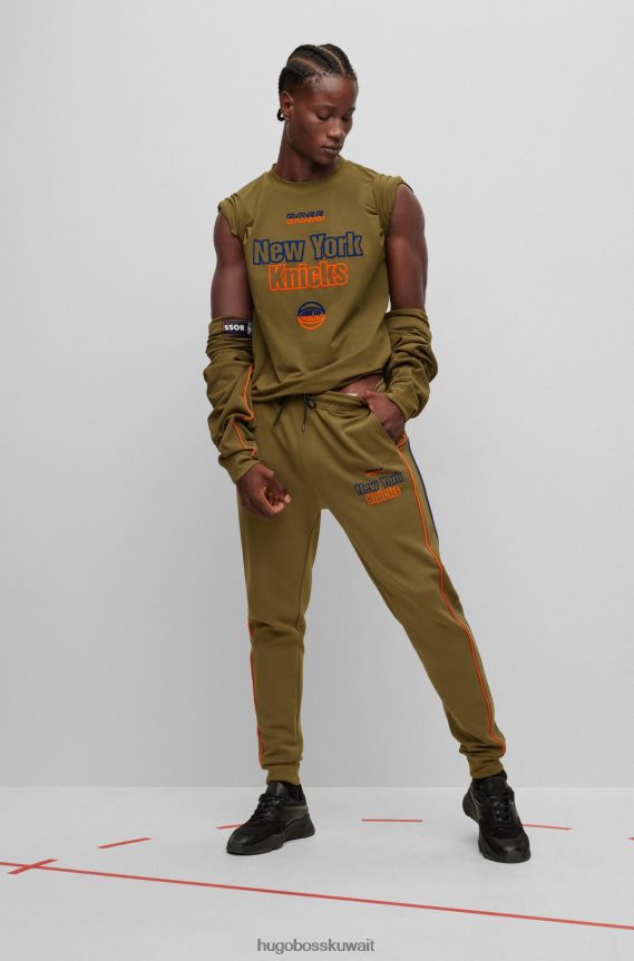 4TFNJN1778 الدوري الاميركي للمحترفين نيكس Hugo Boss تي شيرت من القطن المطاطي NBA