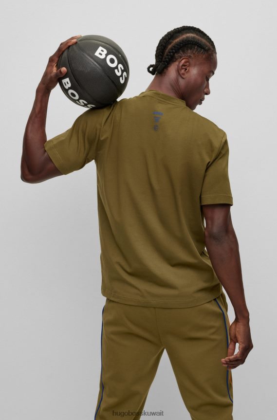 4TFNJN1778 الدوري الاميركي للمحترفين نيكس Hugo Boss تي شيرت من القطن المطاطي NBA