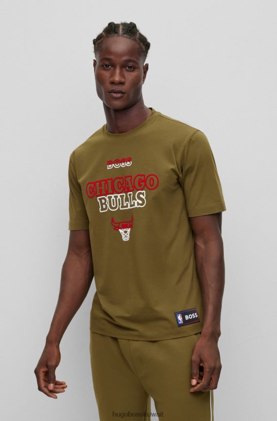 4TFNJN1779 ثيران الدوري الاميركي للمحترفين Hugo Boss تي شيرت NBA والقطن المطاطي