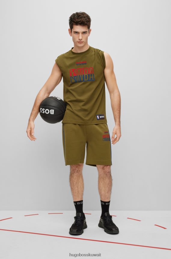 4TFNJN1781 nba عام Hugo Boss وتي شيرت من القطن المطاطي NBA