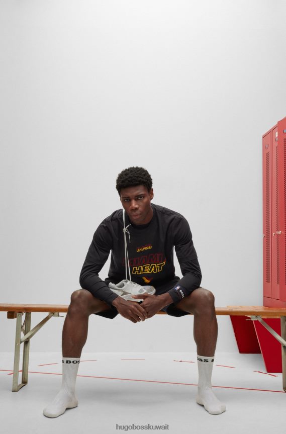 4TFNJN1783 الدوري الاميركي للمحترفين ميامي الحرارة Hugo Boss تي شيرت من القطن المطاطي الجديد والدوري الاميركي للمحترفين