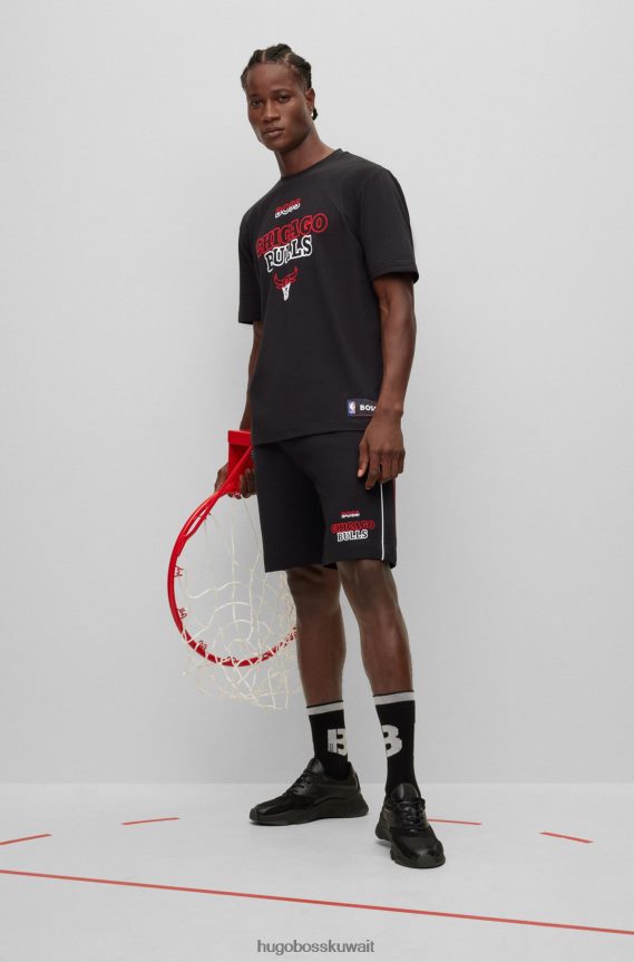 4TFNJN1787 ثيران الدوري الاميركي للمحترفين Hugo Boss & NBA تي شيرت من القطن المطاطي