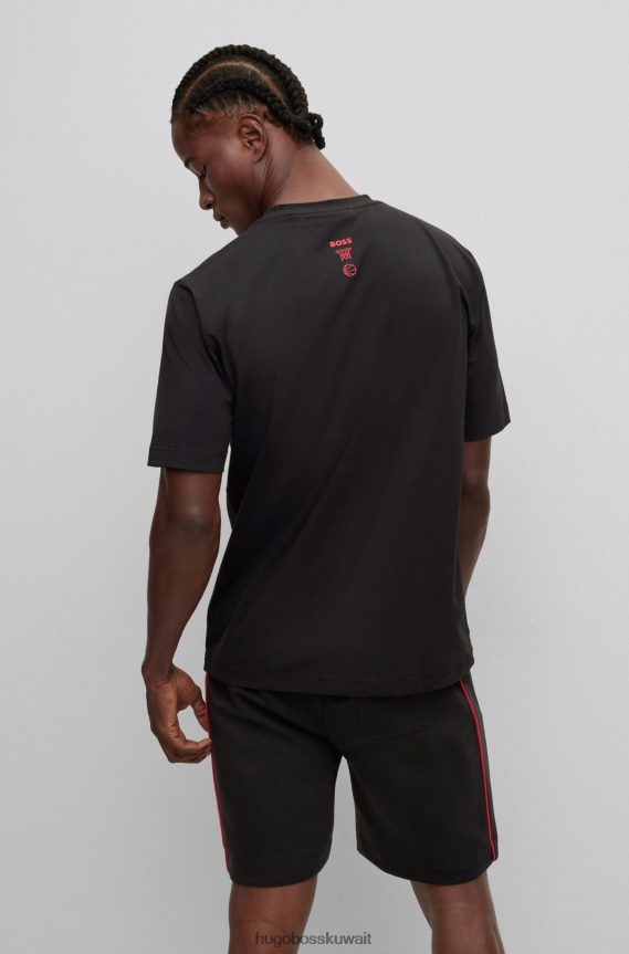 4TFNJN1787 ثيران الدوري الاميركي للمحترفين Hugo Boss & NBA تي شيرت من القطن المطاطي