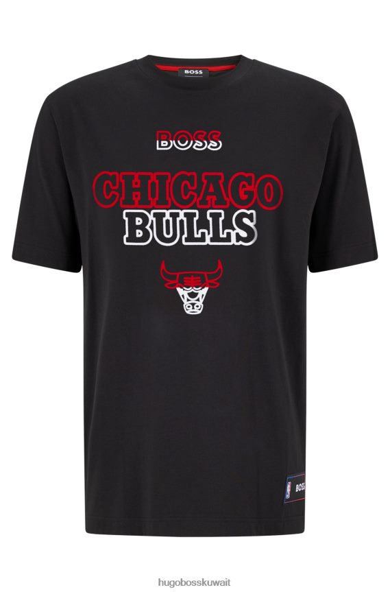4TFNJN1787 ثيران الدوري الاميركي للمحترفين Hugo Boss & NBA تي شيرت من القطن المطاطي