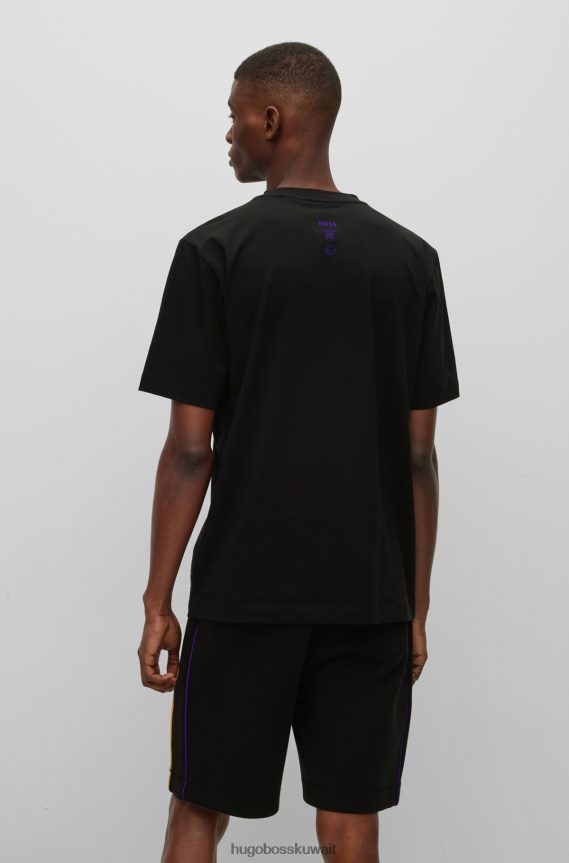 4TFNJN1788 الدوري الاميركي للمحترفين ليكرز Hugo Boss تي شيرت من القطن المطاطي NBA