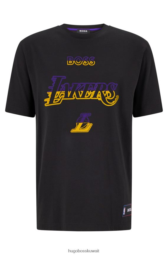 4TFNJN1788 الدوري الاميركي للمحترفين ليكرز Hugo Boss تي شيرت من القطن المطاطي NBA