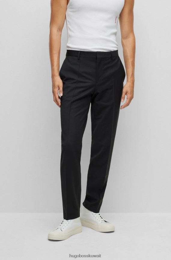 4TFNJN1796 أسود Hugo Boss بنطال بقصّة ضيّقة مصنوع من قماش هوغو ثنائي التمدد باللون الأسود