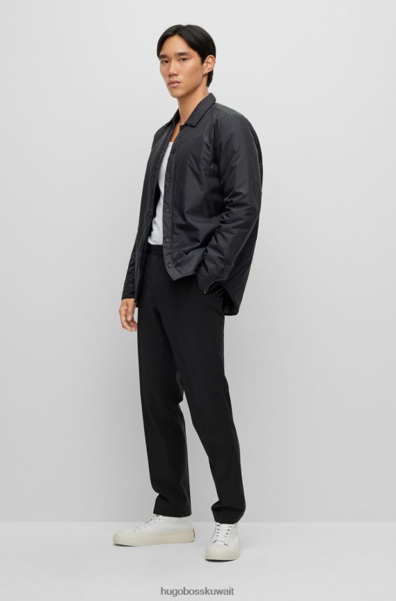 4TFNJN1796 أسود Hugo Boss بنطال بقصّة ضيّقة مصنوع من قماش هوغو ثنائي التمدد باللون الأسود