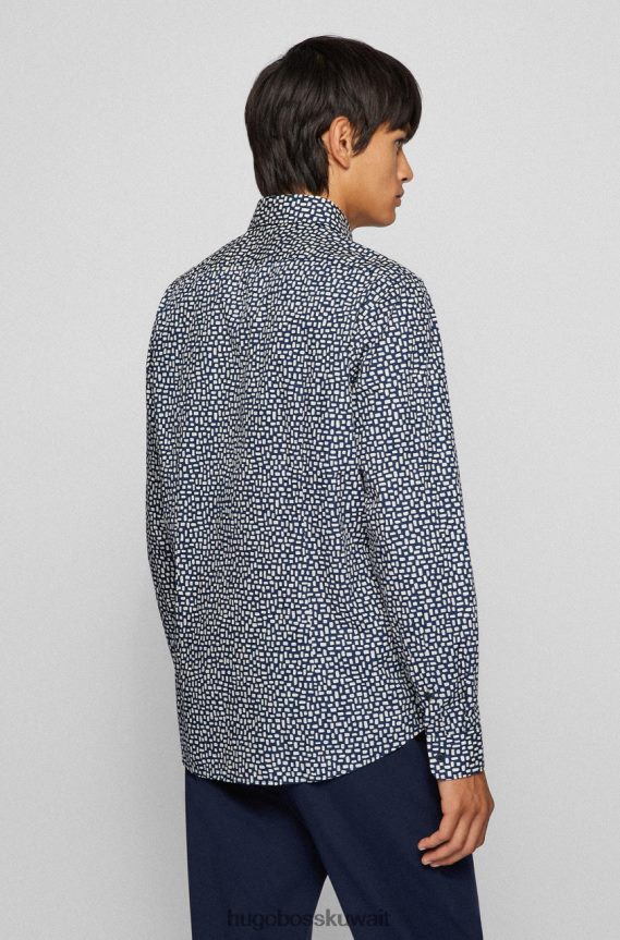 4TFNJN179 أزرق غامق/كحلي/أرجواني Hugo Boss قميص كاجوال لوكاس 50458661 أزرق داكن