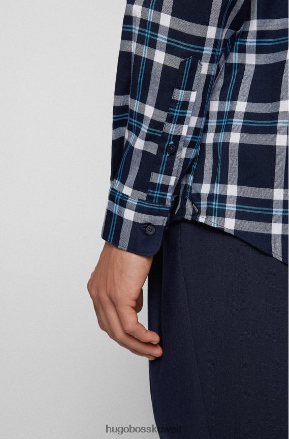 4TFNJN180 أزرق غامق/أزرق متوسط Hugo Boss قميص كاجوال لوكاس 50458598 أزرق داكن