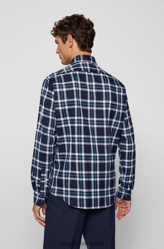 4TFNJN180 أزرق غامق/أزرق متوسط Hugo Boss قميص كاجوال لوكاس 50458598 أزرق داكن