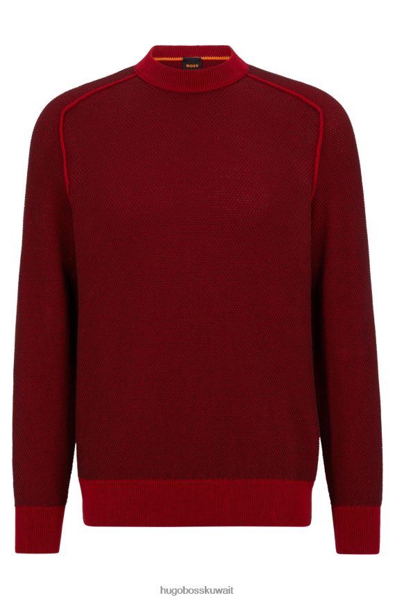 4TFNJN1815 أحمر Hugo Boss سترة هوغو برقبة دائرية من القطن والكابوك الأحمر