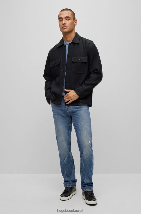 4TFNJN1819 أزرق Hugo Boss جينز هوغو الأزرق ذو المقاس العادي من قماش الدنيم الأزرق الصلب