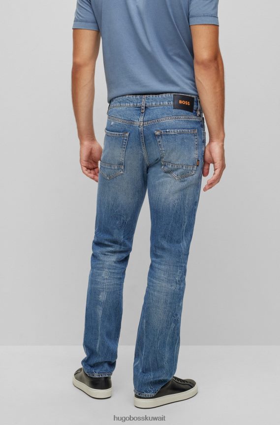 4TFNJN1819 أزرق Hugo Boss جينز هوغو الأزرق ذو المقاس العادي من قماش الدنيم الأزرق الصلب