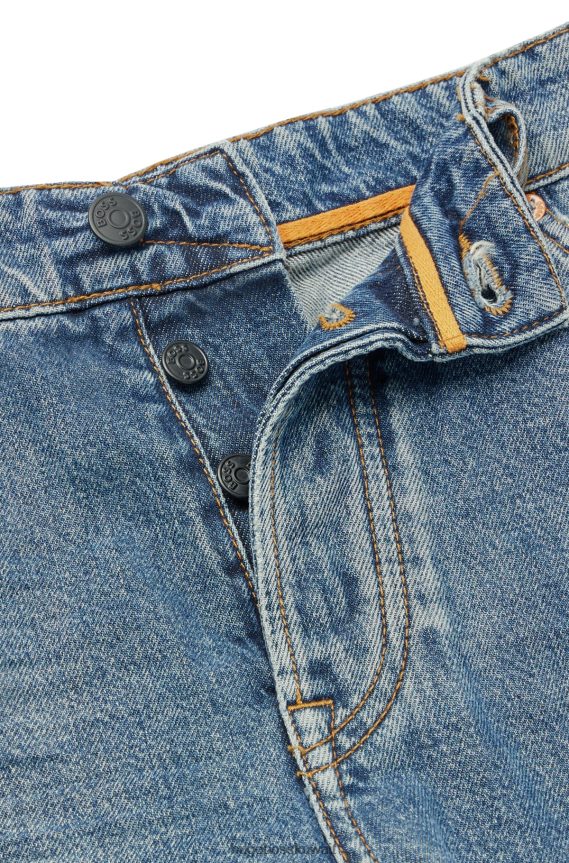 4TFNJN1819 أزرق Hugo Boss جينز هوغو الأزرق ذو المقاس العادي من قماش الدنيم الأزرق الصلب