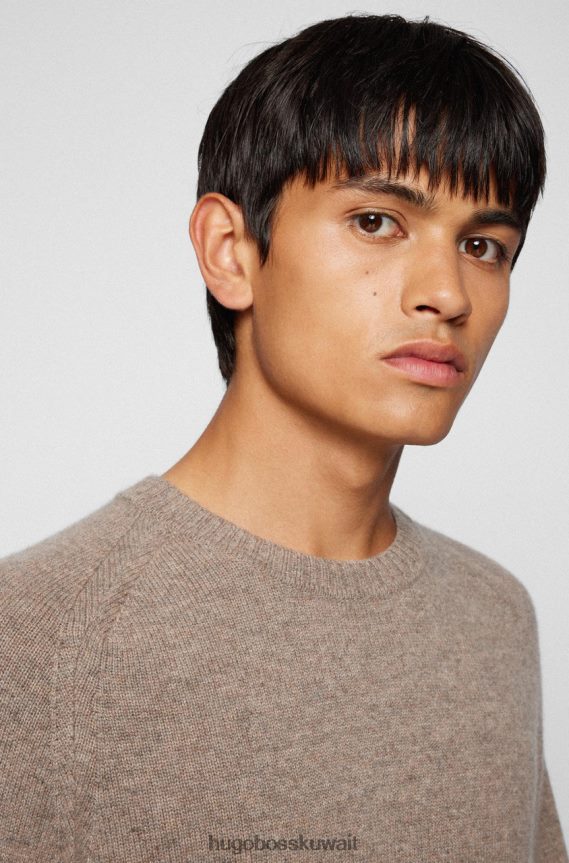 4TFNJN181 بيج/كحلي Hugo Boss الكشمير متماسكة نوليف 50457712 بيج