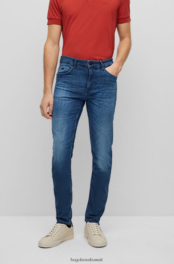 4TFNJN1823 أزرق Hugo Boss بنطال جينز أزرق بقصّة ضيّقة من قماش الدنيم الإيطالي الأزرق فائق النعومة