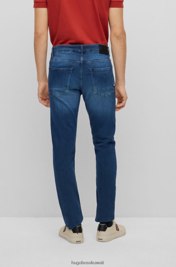 4TFNJN1823 أزرق Hugo Boss بنطال جينز أزرق بقصّة ضيّقة من قماش الدنيم الإيطالي الأزرق فائق النعومة