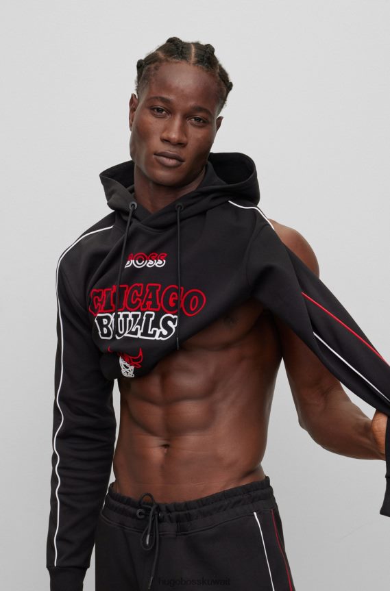 4TFNJN1824 ثيران الدوري الاميركي للمحترفين Hugo Boss & nba هوديي من مزيج القطن