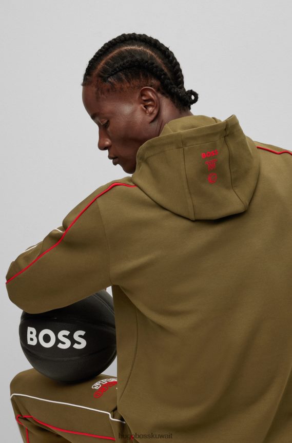 4TFNJN1825 ثيران الدوري الاميركي للمحترفين Hugo Boss & هوديس من مزيج القطن NBA