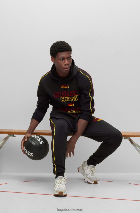 4TFNJN1828 الدوري الاميركي للمحترفين ميامي الحرارة Hugo Boss سترة بغطاء رأس من مزيج القطن والرابطة الوطنية لكرة السلة