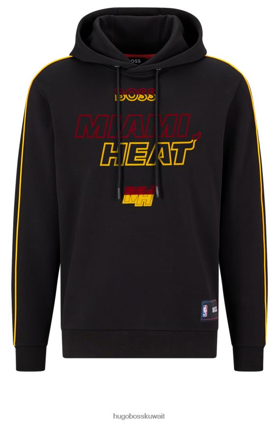 4TFNJN1828 الدوري الاميركي للمحترفين ميامي الحرارة Hugo Boss سترة بغطاء رأس من مزيج القطن والرابطة الوطنية لكرة السلة