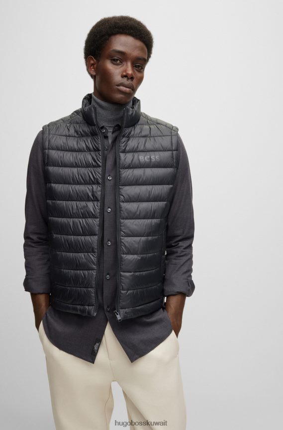 4TFNJN1831 أسود Hugo Boss جيليه قابل للحزم مع شعار نغمي هوغو الأسود